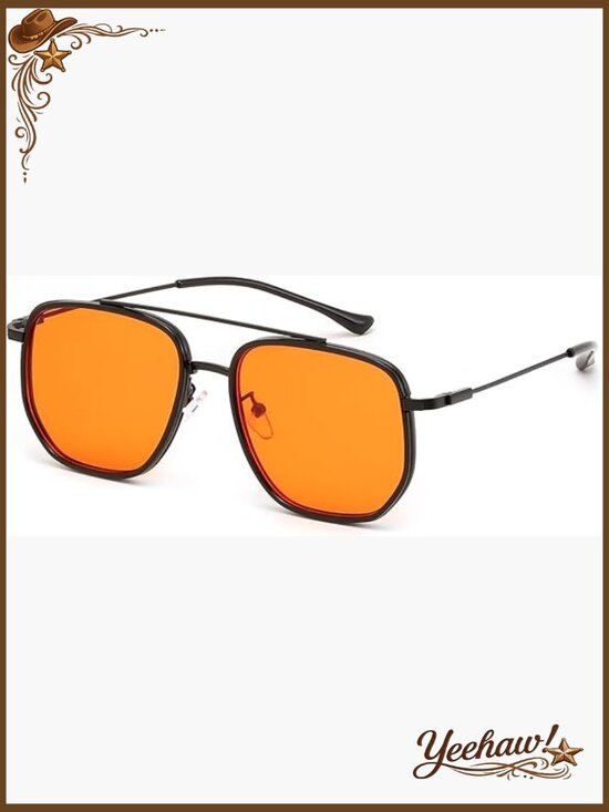 Retro Square Metal Frame Sunglasses UV Protection main image 6
